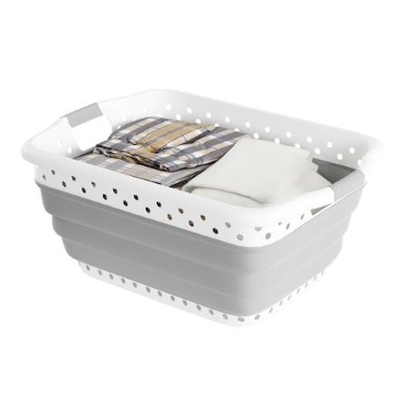 Hastings Home Collapsible Basket for Supplies, Dishes, Drinks, Foldable Multiuse Carrying / Storage Bin Gray 849307DSN